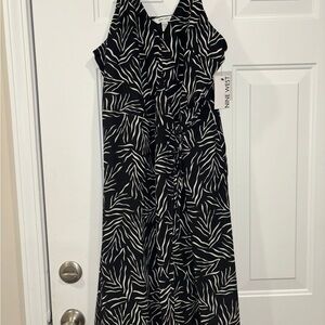 Nine West Black and White Halter Maxi Sundress